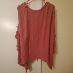 Forever 21 smock top with lace up sleeves